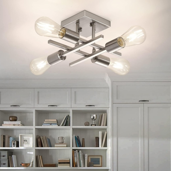 Eidonta Industrial 4-Light Semi Flush Mount Ceiling Light Fixture - Picture 2 of 7